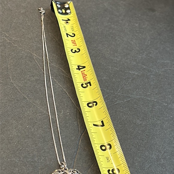 925  SILVER NECKLASE  WITH A HEART  WITH MARCASITES    HEARTH OPEN - Picture 13 of 15
